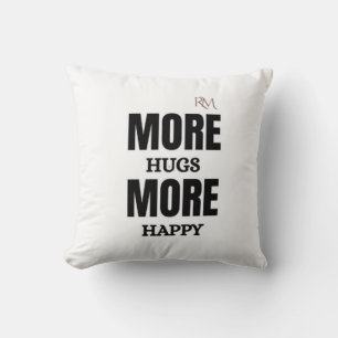Cojín Decorativo Más Abrazos Más Feliz Diseño Positivo Lindo