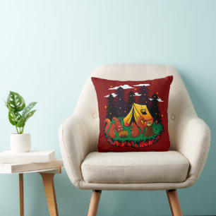 Cojín Decorativo Más Diversión Con Esta Ardilla De Camping