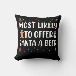 Cojín Decorativo Más Probable De Ofrecerle Una Cerveza A Santa Dive