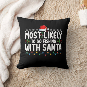 Cojín Decorativo Más Probable Que Vaya a Pescar con Papá Noel Diver