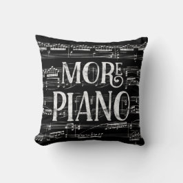 Cojín Decorativo Más tablero de piano - Música blanca negra