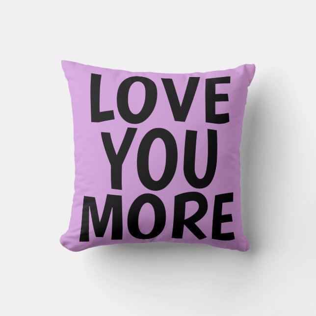 Cojín Decorativo MÁS TE AMO, Púrpura Pillow (Anverso)