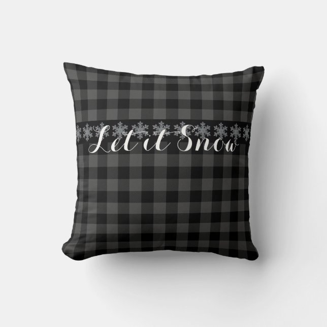 Cojín Decorativo Masa negra gris rusa - déjalo nevar (Anverso)