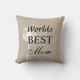 Cojín Decorativo Masa Rustic Worlds mejor mamá Pillow con Dandelion