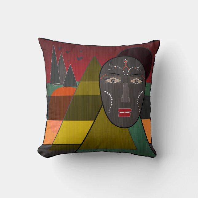 Cojín Decorativo Máscara africana (Anverso)