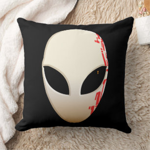 Cojín Decorativo Máscara alienígena con marcas futuristas
