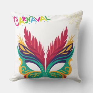 Cojín Decorativo máscara de carnaval colorida
