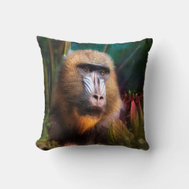 Cojín Decorativo MÁSCARA DE Mandril Baboon EN LA JUNGLE