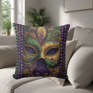 Cojín Decorativo Máscara de Máscara de Carnaval Mardi Gras Cuenta d