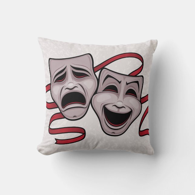 Cojín Decorativo Máscaras del teatro de la comedia y de la tragedia (Anverso)