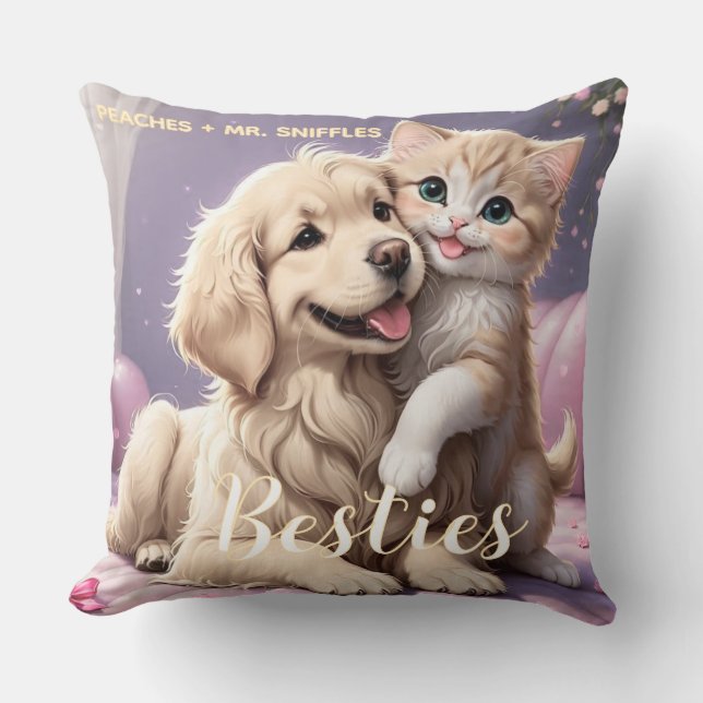 Cojín Decorativo Mascota Amigos Perro Papá Mamá Gato Regalo BFF Bes (Anverso)