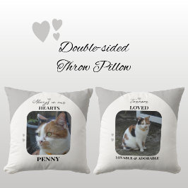 Cojín Decorativo Mascota Cat Keepsake 2 fotos gris conmemorativo