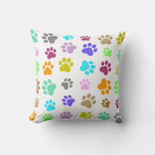Cojín Decorativo Mascota colorido - Patrón de huella de tracción de