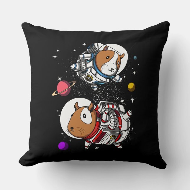 Cojín Decorativo Mascota cósmico del Cavy de los astronautas de los (Anverso)