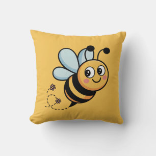 Cojín Decorativo Mascota de abeja apta para niños con rastro de pun