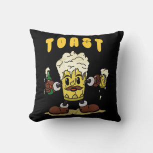 Cojín Decorativo Mascota de brindis con cerveza
