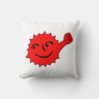 Cojín Decorativo Mascota de la Alegría del Sol Rojo