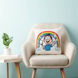 Cojín Decorativo Mascota de limpieza linda Diseño de dibujos animad