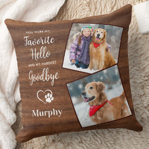 Cojín Decorativo Mascota de madera rústica Pérdida Mascota Keepsake