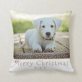 Cojín Decorativo Mascota de perro lindo Stars Feliz Navidad