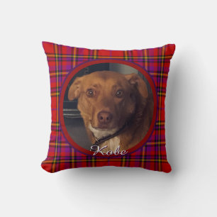 Cojín Decorativo Mascota en Cuadros Monogramada