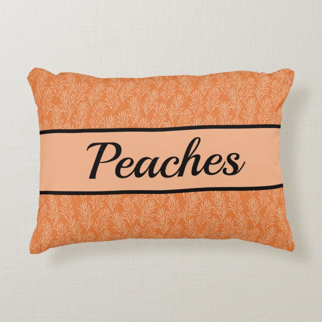 Cojín Decorativo Mascota personalizado botánico Naranja (Anverso)