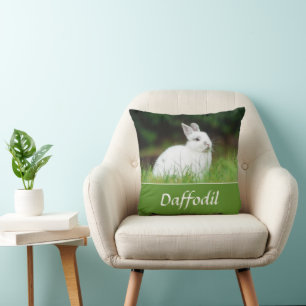 Cojín Decorativo Mascota Personalizado de conejo foto y nombre Keep