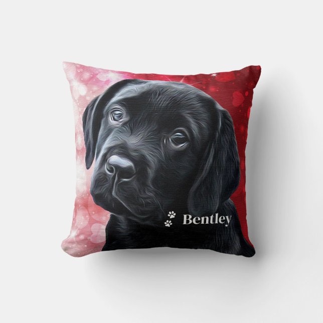 Cojín Decorativo Mascota personalizado Perro amante Monograma moder (Anverso)