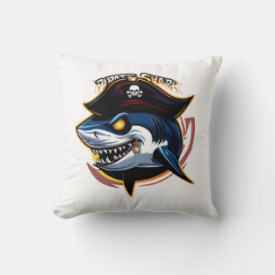 Cojín Decorativo "Mascota pirata del tiburón"