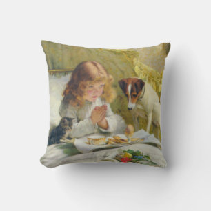 Cojín Decorativo Mascotas amarillos vintage del espacio infantil