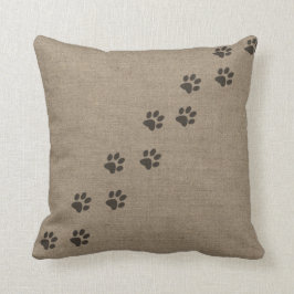 Cojín Decorativo Mascotas Pawprints en diseño del efecto de la