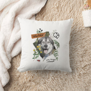 Cojín Decorativo Mascotas y flores collage escalable