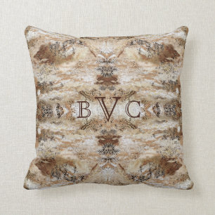 Cojín Decorativo Masculina de aspecto de piedra 3 Iniciales Pillow