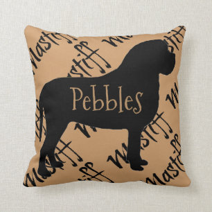 Cojín Decorativo Mastiff Dog Silhouette Personalizado Pillow