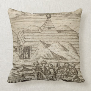 Cojín Decorativo Matanza del equipo y osos el pelar, fuera del cabi