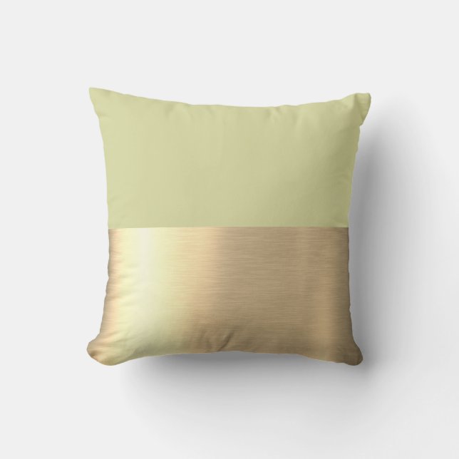 Cojín Decorativo Matcha Polvo Relieve metalizado dorado verde rosad (Anverso)