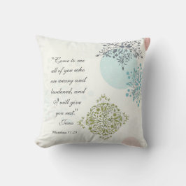 Cojín Decorativo Mateo 11:28 Ven a mí a todos los que están cansado