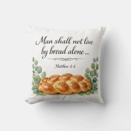 Cojín Decorativo Mateo 4:4, Decoración Judía Mesiánica, Versículo d
