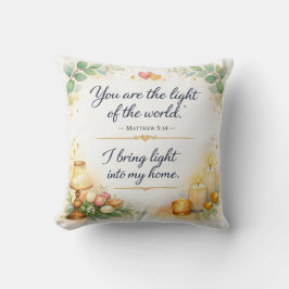 Cojín Decorativo Mateo 5:14 Versículo Bíblico, Decoración Judía Mes