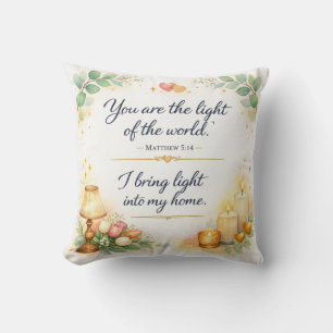 Cojín Decorativo Mateo 5:14 Versículo Bíblico, Decoración Judía Mes