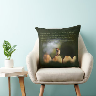 Cojín Decorativo Mateo 6:26 Aves del aire