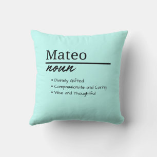 Cojín Decorativo Mateo, definición de nombre personalizado del niño