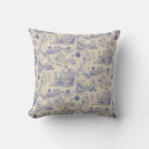 Maternidad Moderna Toile de Jouy en Periwinkle
