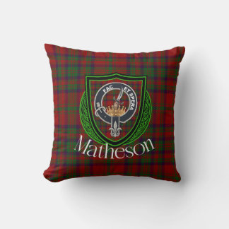 Cojín Decorativo Matheson Scottish Clan Tartan & Escudo
