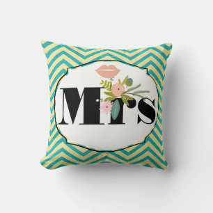 Cojín Decorativo Matrimonio de Damasco de Chartreuse Turquesa Moder