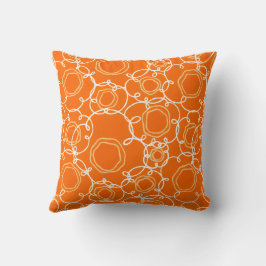 Cojín Decorativo Matriz floral abstracta (naranja) Arte fino