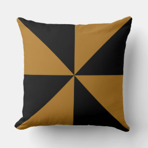 Cojín Decorativo Matte Oro Antiguo y Pinwheel Negro