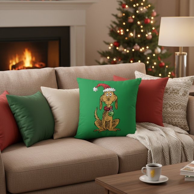 Cojín Decorativo Max el perro con sombrero de Santa (Subido por el creador)