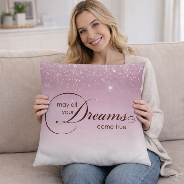 Cojín Decorativo May All Your Dreams Come True Light Puple Glitter (Subido por el creador)