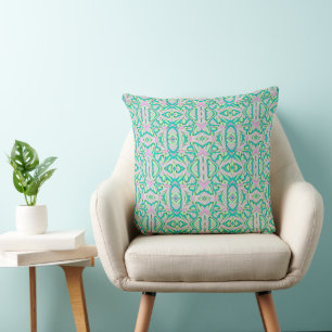 Cojín Decorativo Maz Diamond Neuro Art - Verde Turquesa Rosa